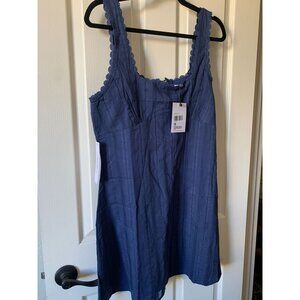 Princess Polly Navy Blue Sleeveless Lace-Trimmed Mini Dress US 12 AU 16 EU 44